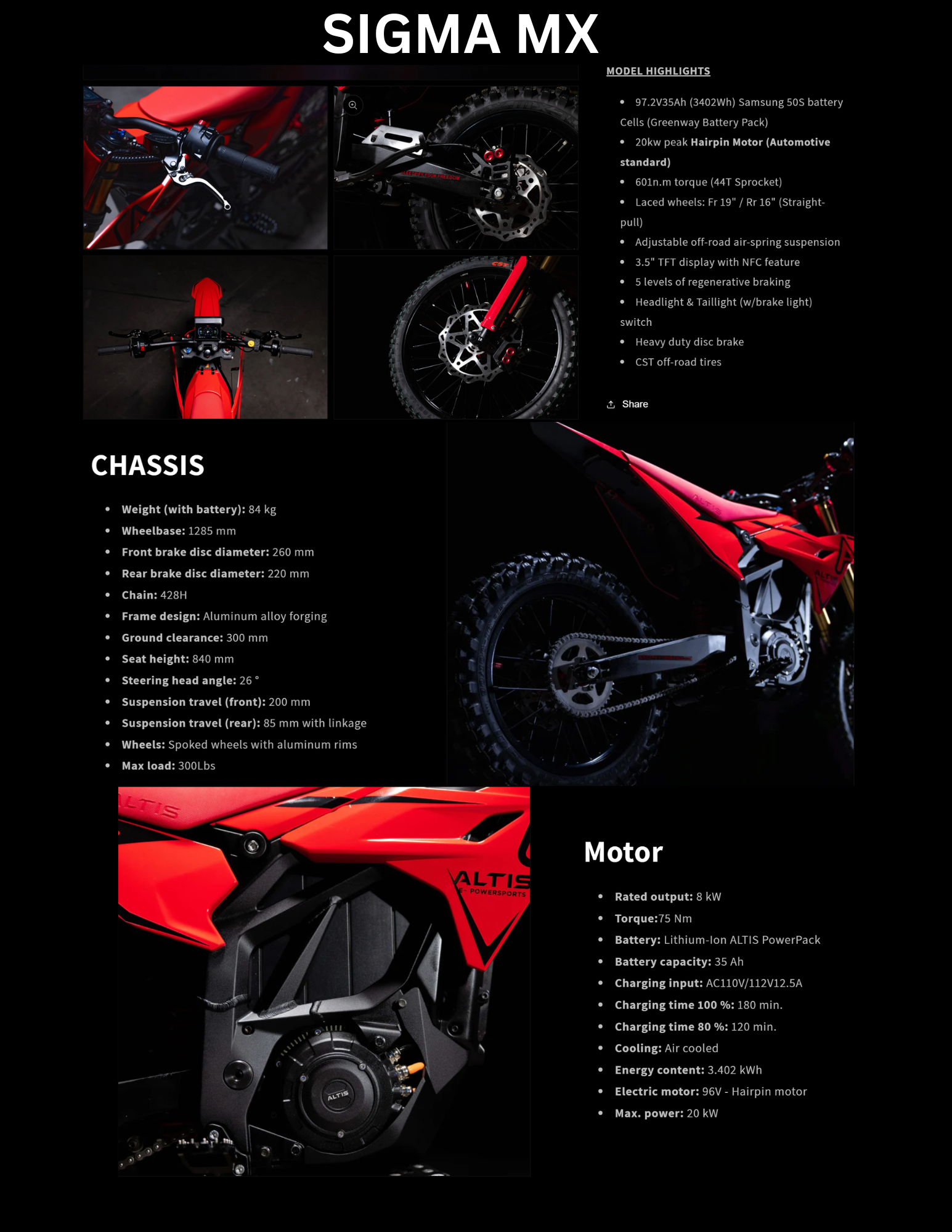 Altis Sigma Electric Motorcycle