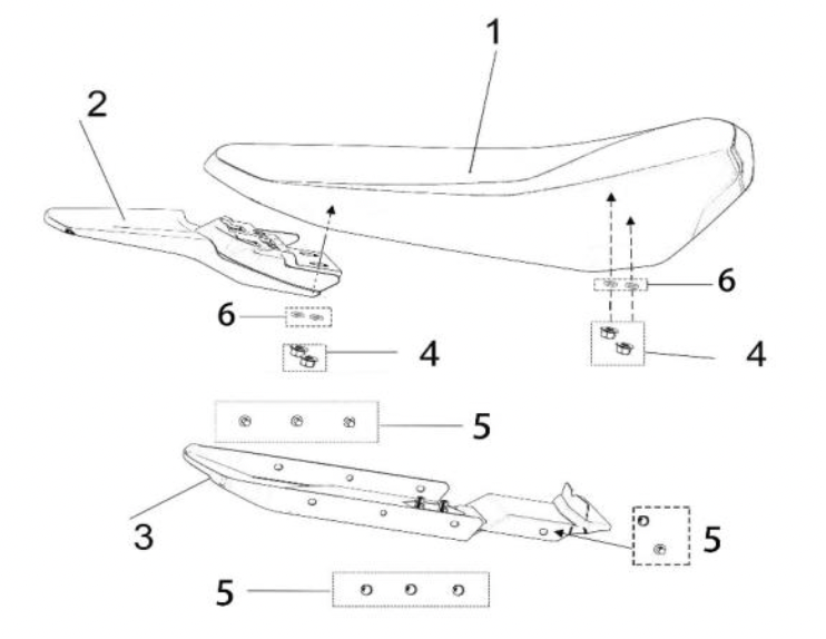 Rear inner mud guard (under seat plastic guard) for Surron Light Bee